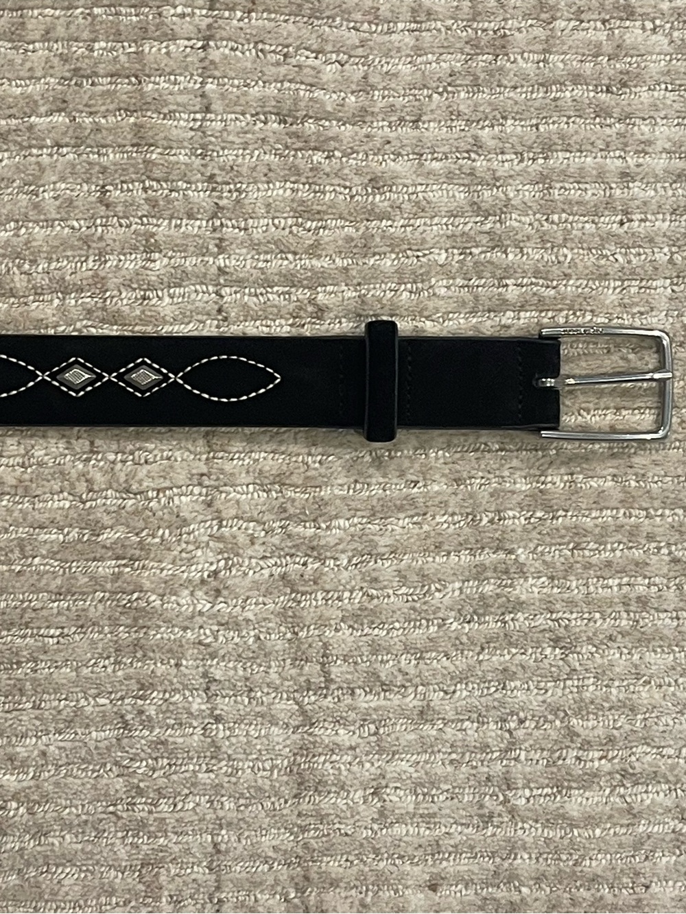 Rag & Bone Black Leather Western Studded Embroidered Belt Size Small